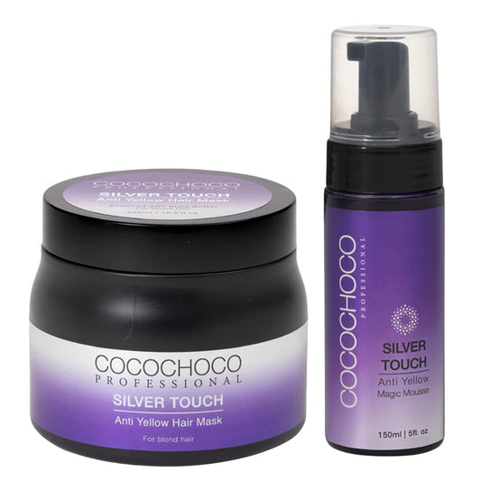 Setzen Sie Anti-Gelb-Schaum gegen unerwünschte gelbe Töne 150 ml + Anti-gelbe Maske 500 ml