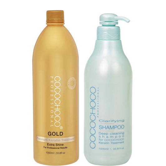 cocochoco keratin gold und Reinigendes shampoo set 1000