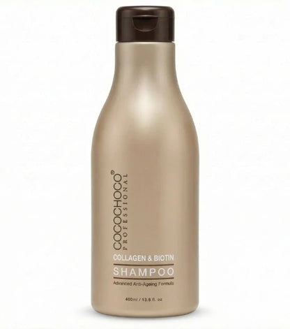 Cocochoco-Shampooflasche mit braunem Verschluss auf weißem Hintergrund