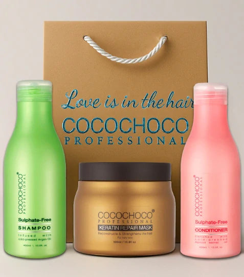 feuchtigkeitspflege set shampoo conditioner maske cocochoco